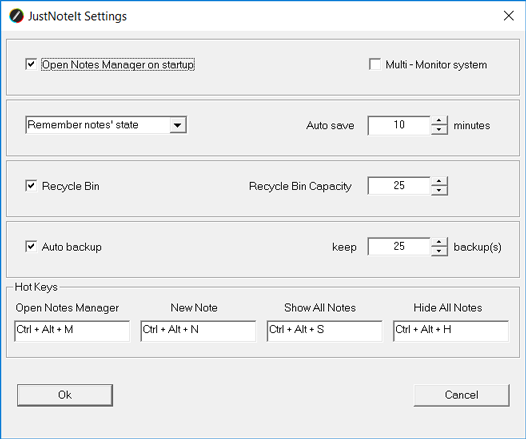 Program Settings