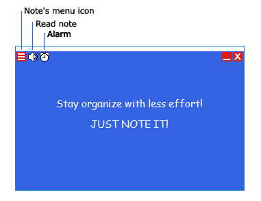 Sticky Note Menu and Buttons